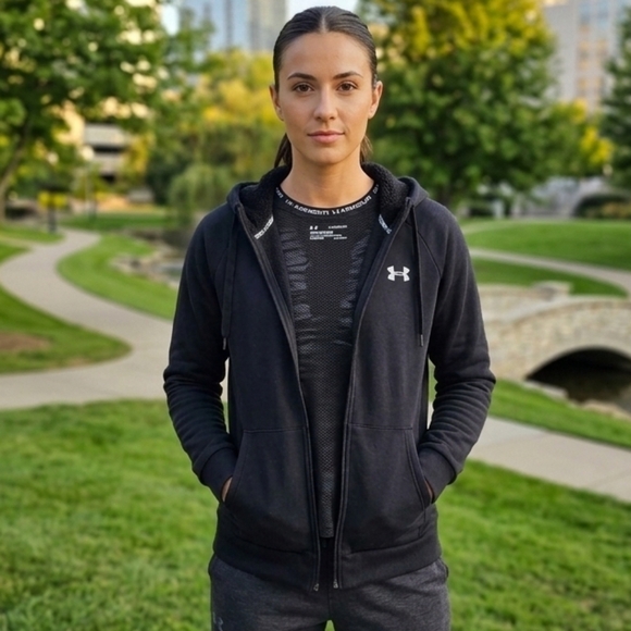 Under Armour Sweaters - Under Armour Charcoal Full-Zip Hoodie